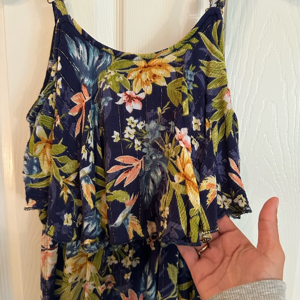 Hawaiian boutique floral print high-low dress - Picture 3 of 7